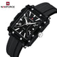Naviforce 6112 Square Unisex Silicone Watch - Black