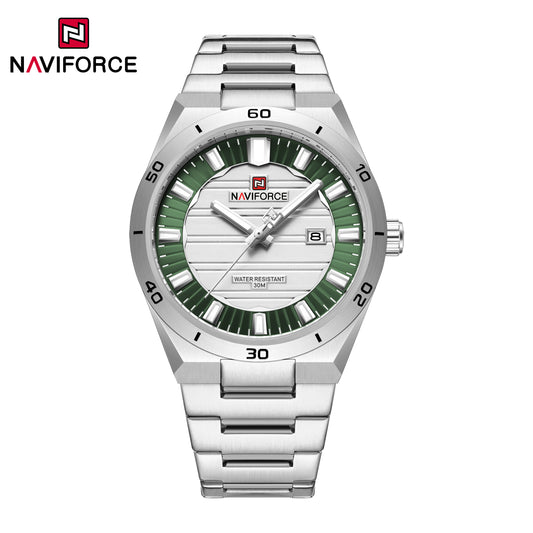 Naviforce 9268 Royal Men Watch - Silver Green