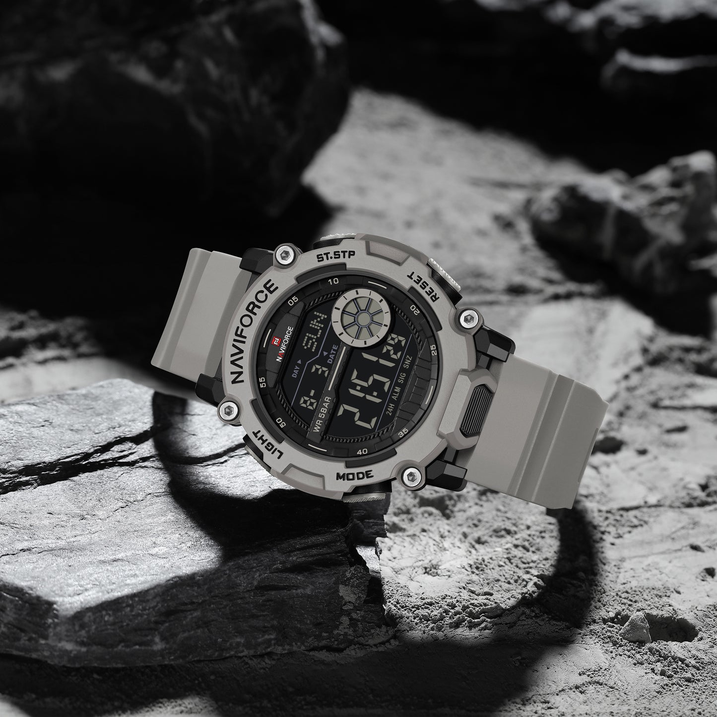 Naviforce 7133 Phantom X Men Silicone Watch - Light Grey