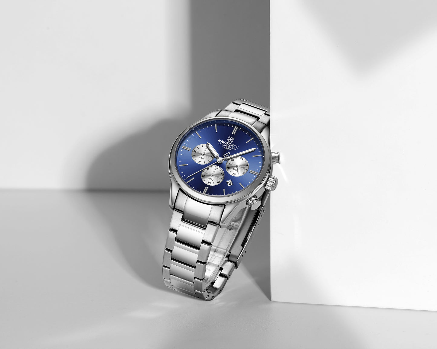 Naviforce 8076 Ambiance Men Watch - Silver Blue