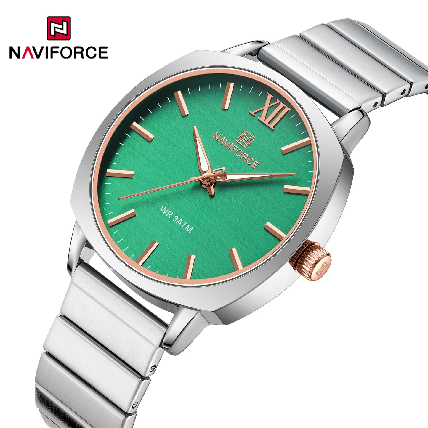 Naviforce 5044 Aurora Women Watch - Silver Green