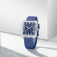 Naviforce 6112 Square Unisex Silicone Watch - Silver Blue