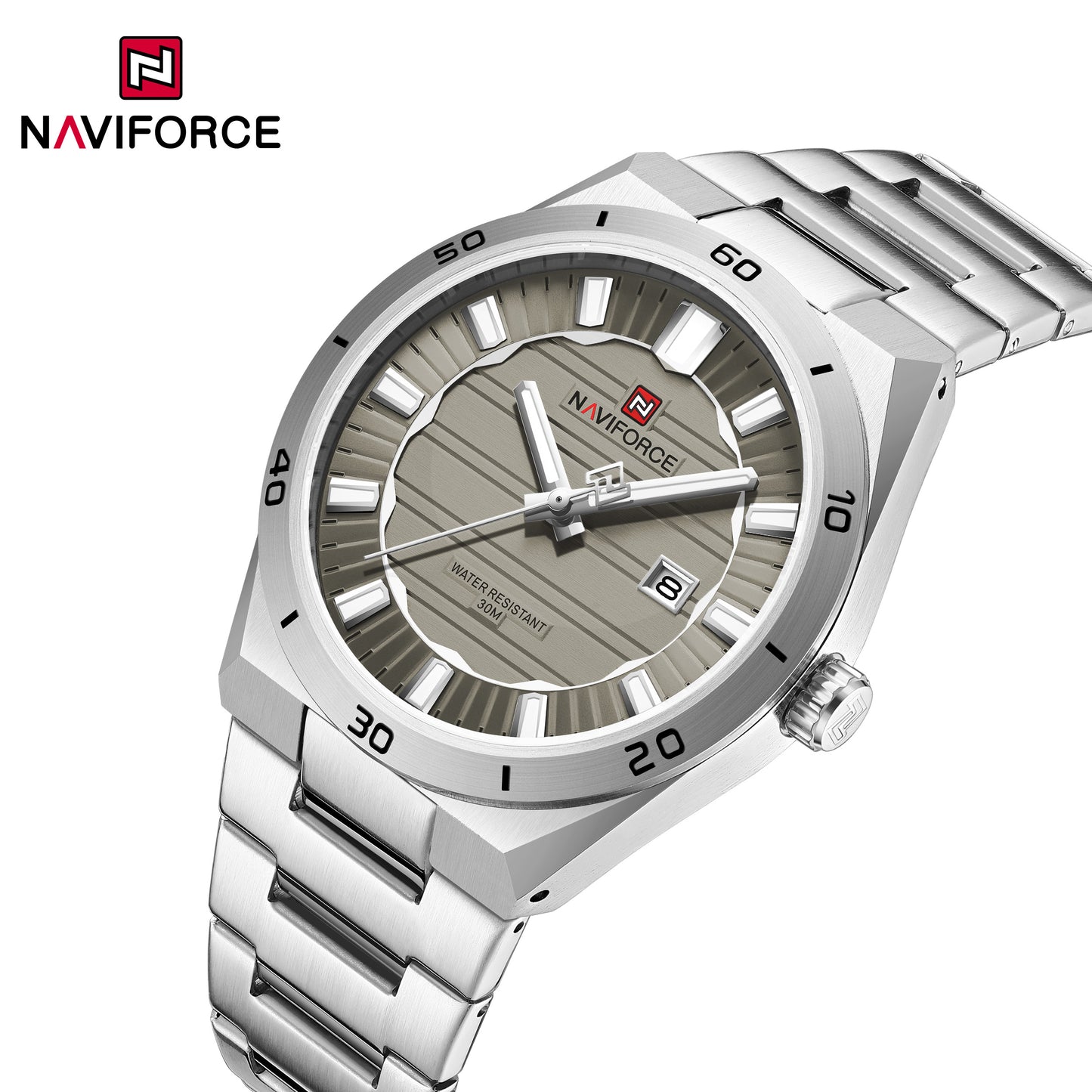 Naviforce 9268 Royal Men Watch - Silver Grey