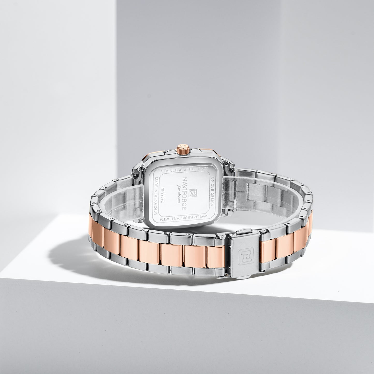 Naviforce 9239 Cupid Couple Watch - Silver RoseGold