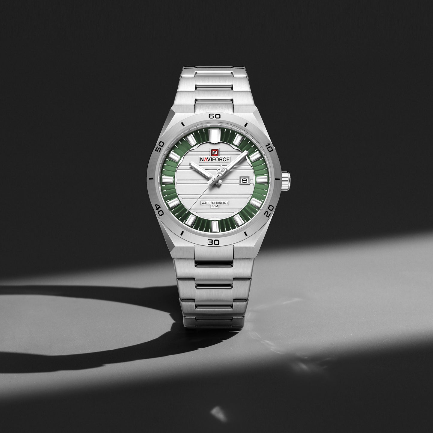 Naviforce 9268 Royal Men Watch - Silver Green