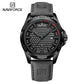 Naviforce 8023 Rotary Men Leather Watch - Grey