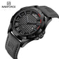Naviforce 8023 Rotary Men Leather Watch - Grey
