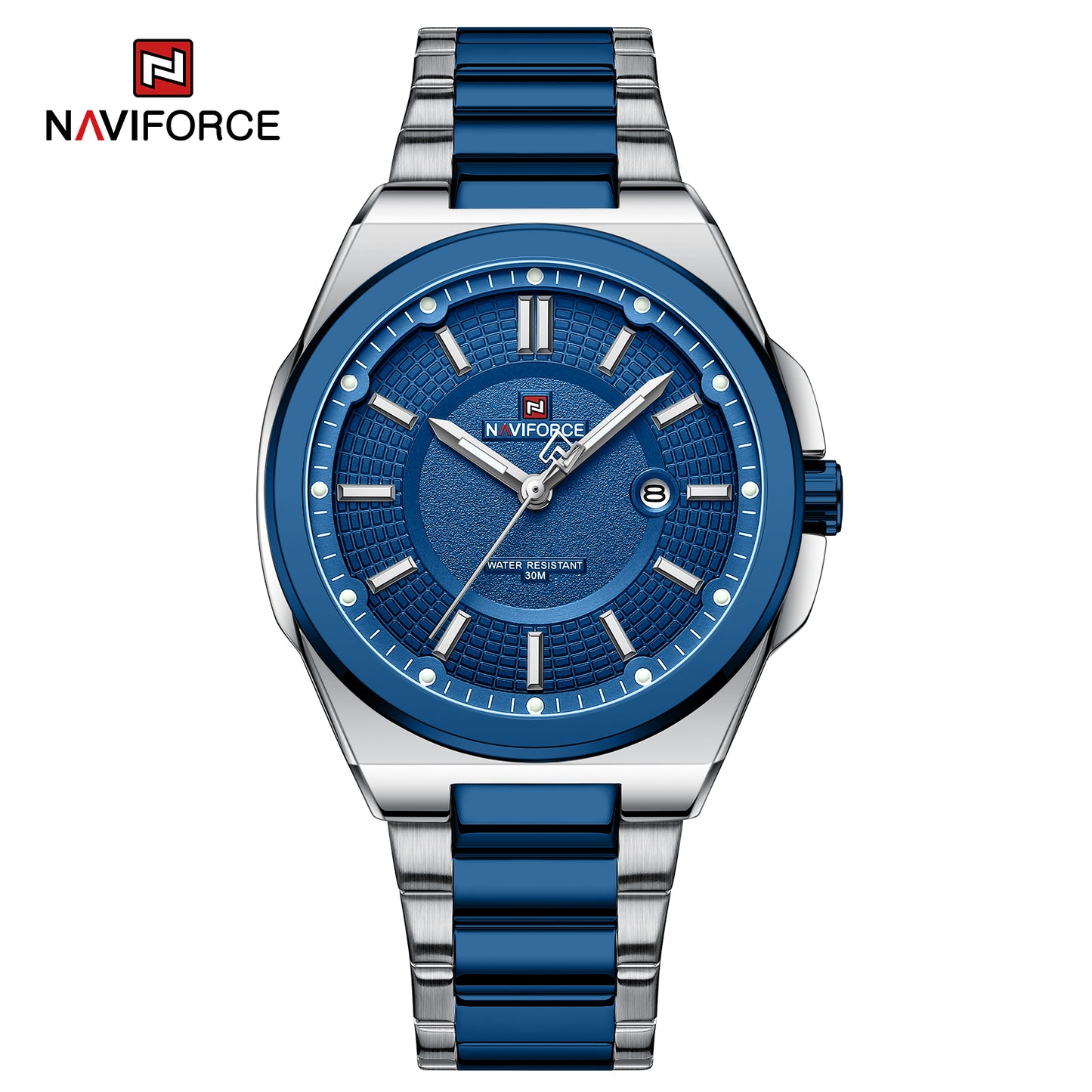 Naviforce 9212 Magnum Men Watch - Silver Blue