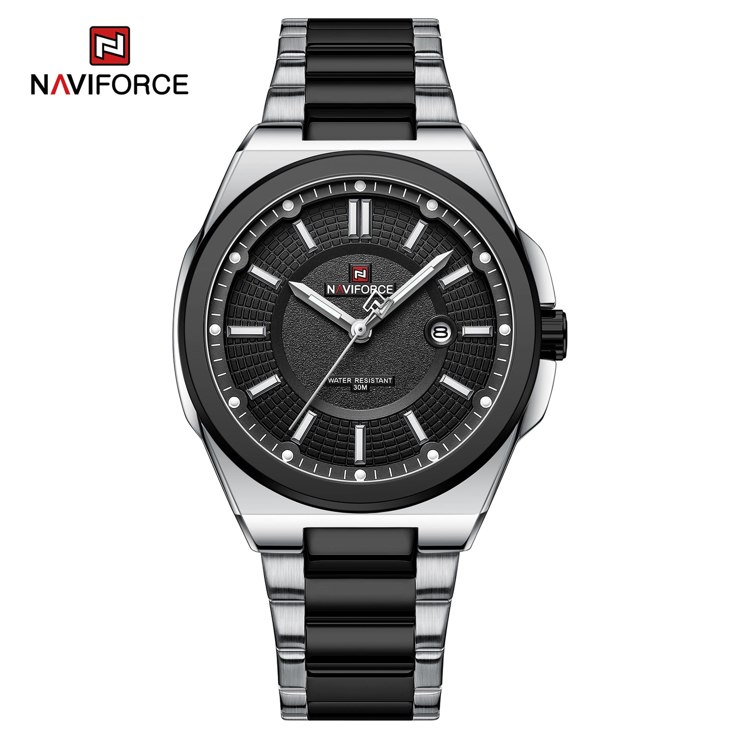 Naviforce 9212 Magnum Men Watch - Silver Black
