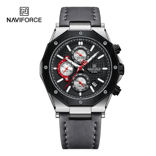 Naviforce 8028 Retro Style Men Watch - Grey