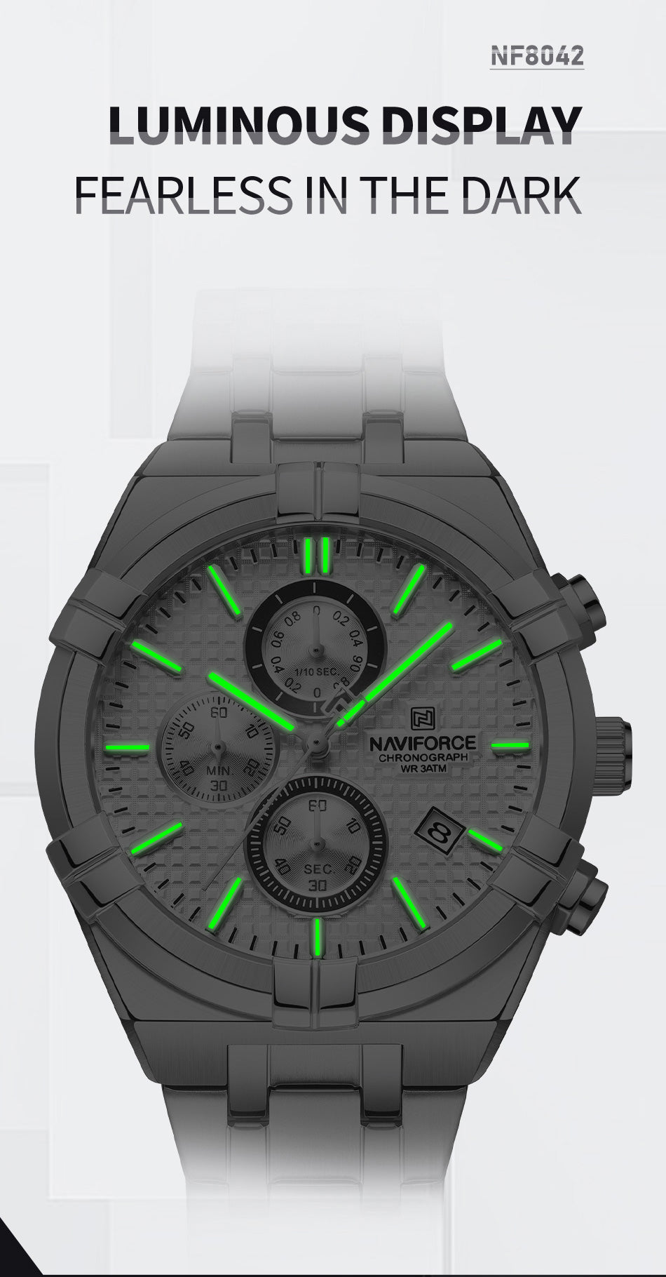 Naviforce 8042 Baymax Classic Men Watch - Silver