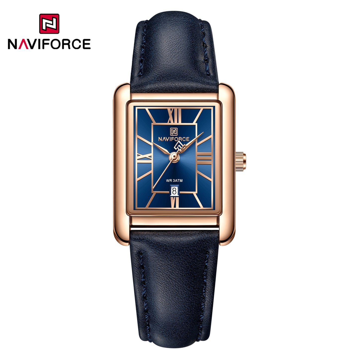 Naviforce 5074 Piper Women Leather Watch - Blue RoseGold