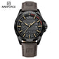 Naviforce 8023 Rotary Men Leather Watch - Dark Brown