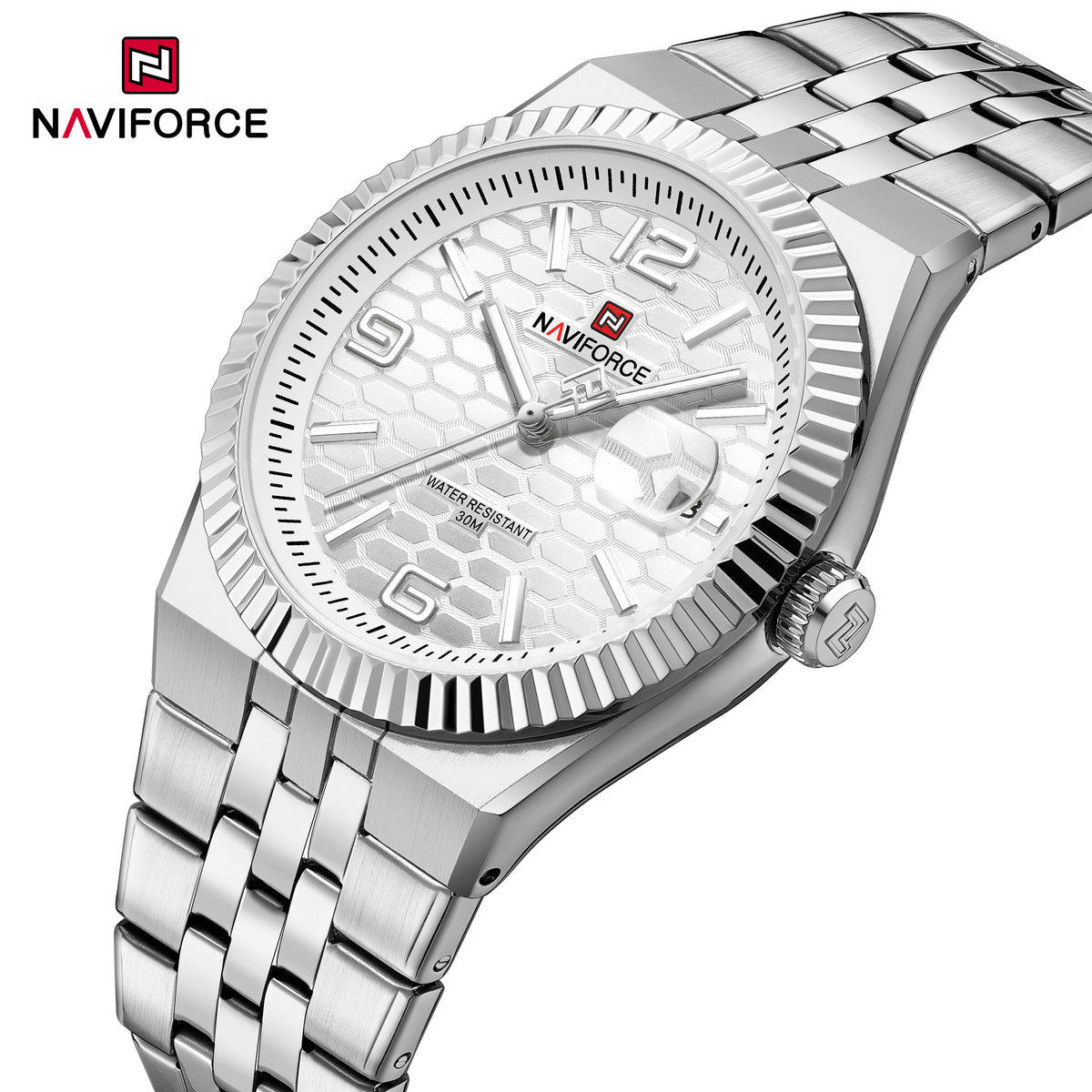 Naviforce 9277 Lotus Men Watch - Silver