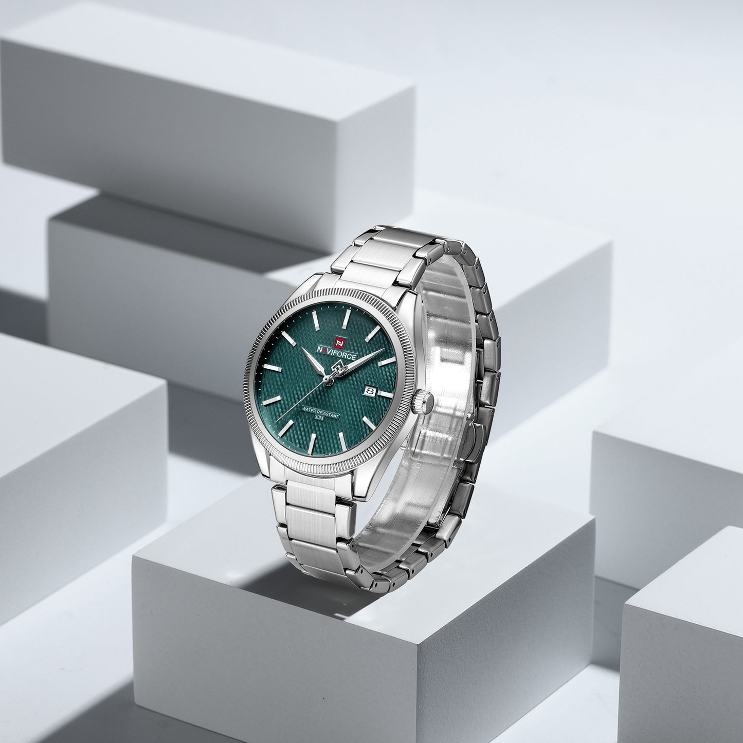 Naviforce 9276S Maison Classic Men Watch - Silver Green