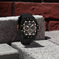Naviforce 6113 Kwada Chrono Silicone Watch - Black RoseGold