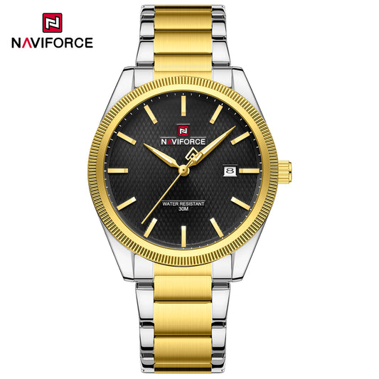 Naviforce 9276S Maison Classic Men Watch - Silver Black-gold