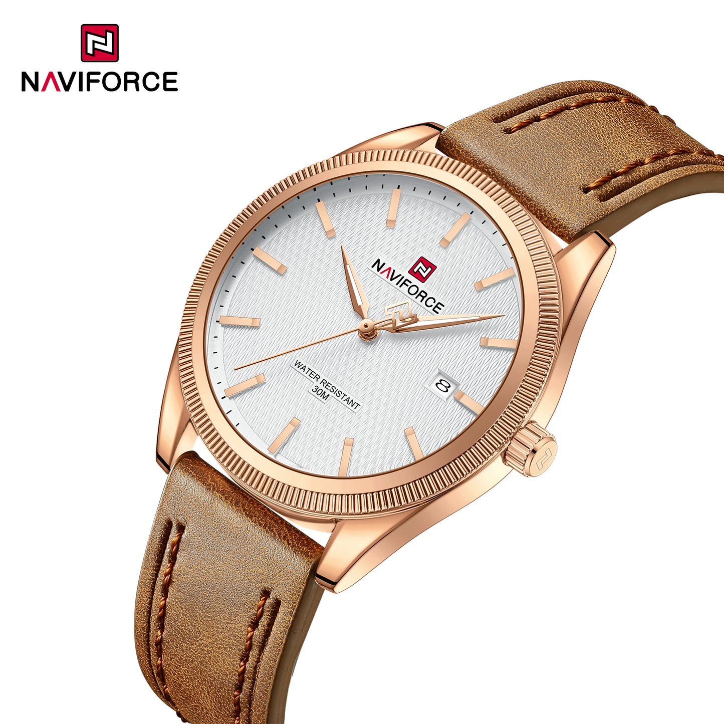 Naviforce 9276L Maison Classic Men Watch - Brown RoseGold-White