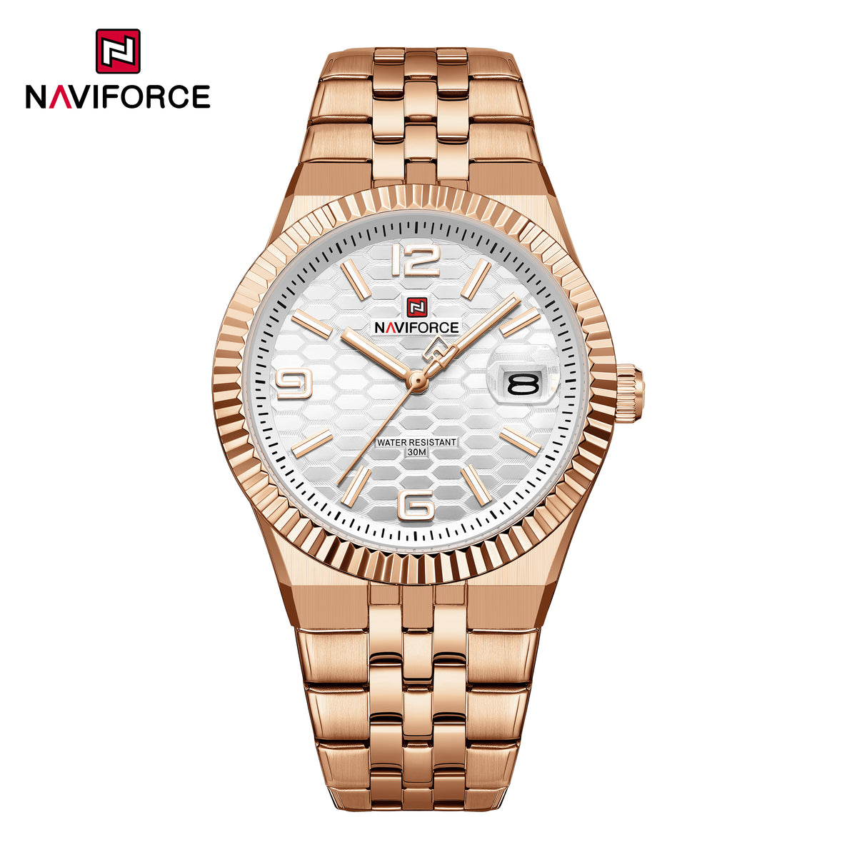 Naviforce 9277 Lotus Men Watch - RoseGold White