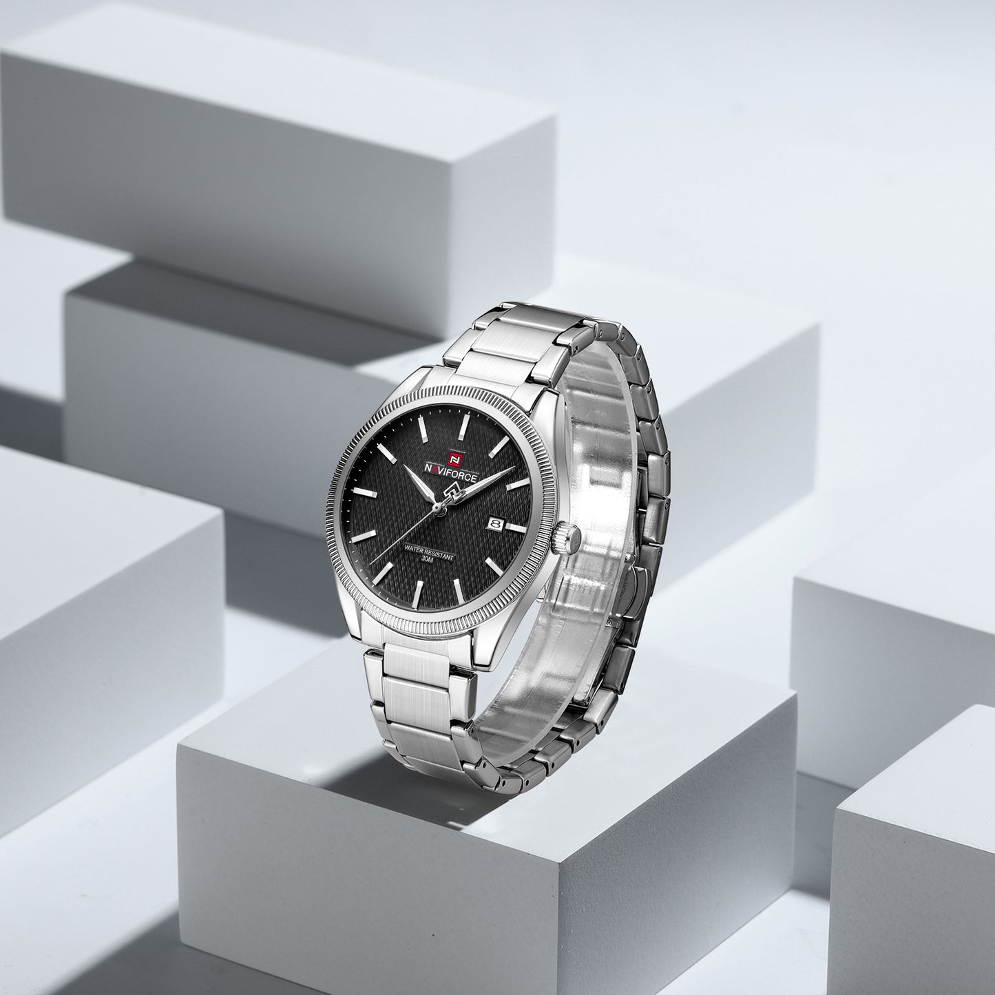 Naviforce 9276S Maison Classic Men Watch - Silver Black