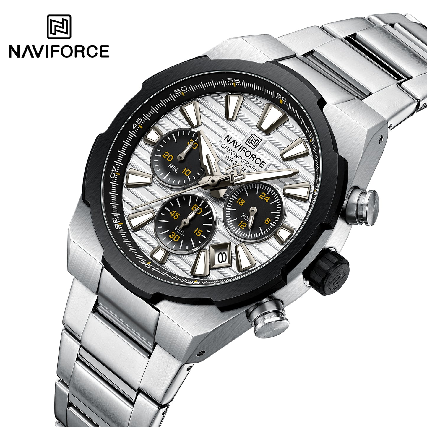 Naviforce 8081 Gamora Men Watch - Silver Black