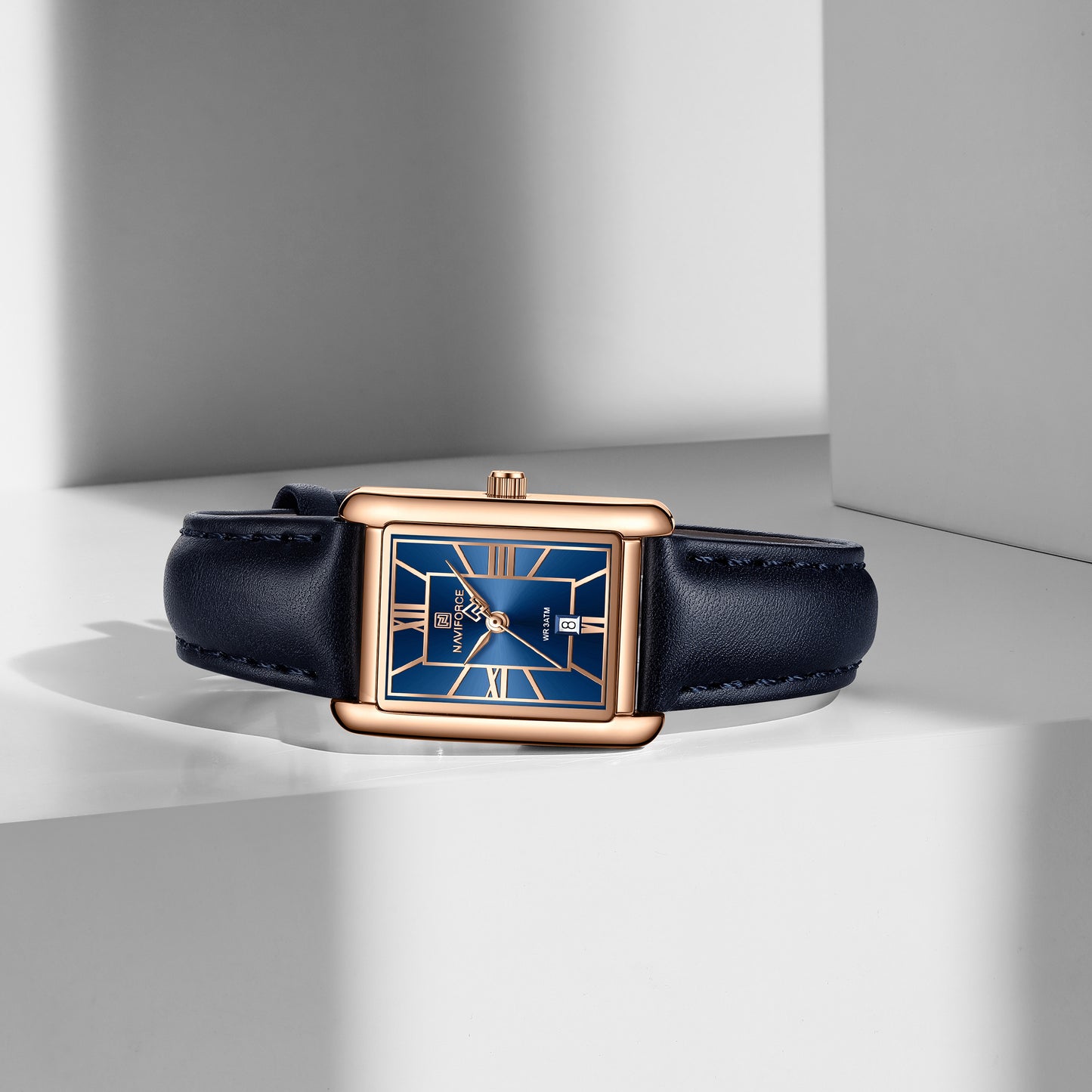 Naviforce 5074 Piper Women Leather Watch - Blue RoseGold