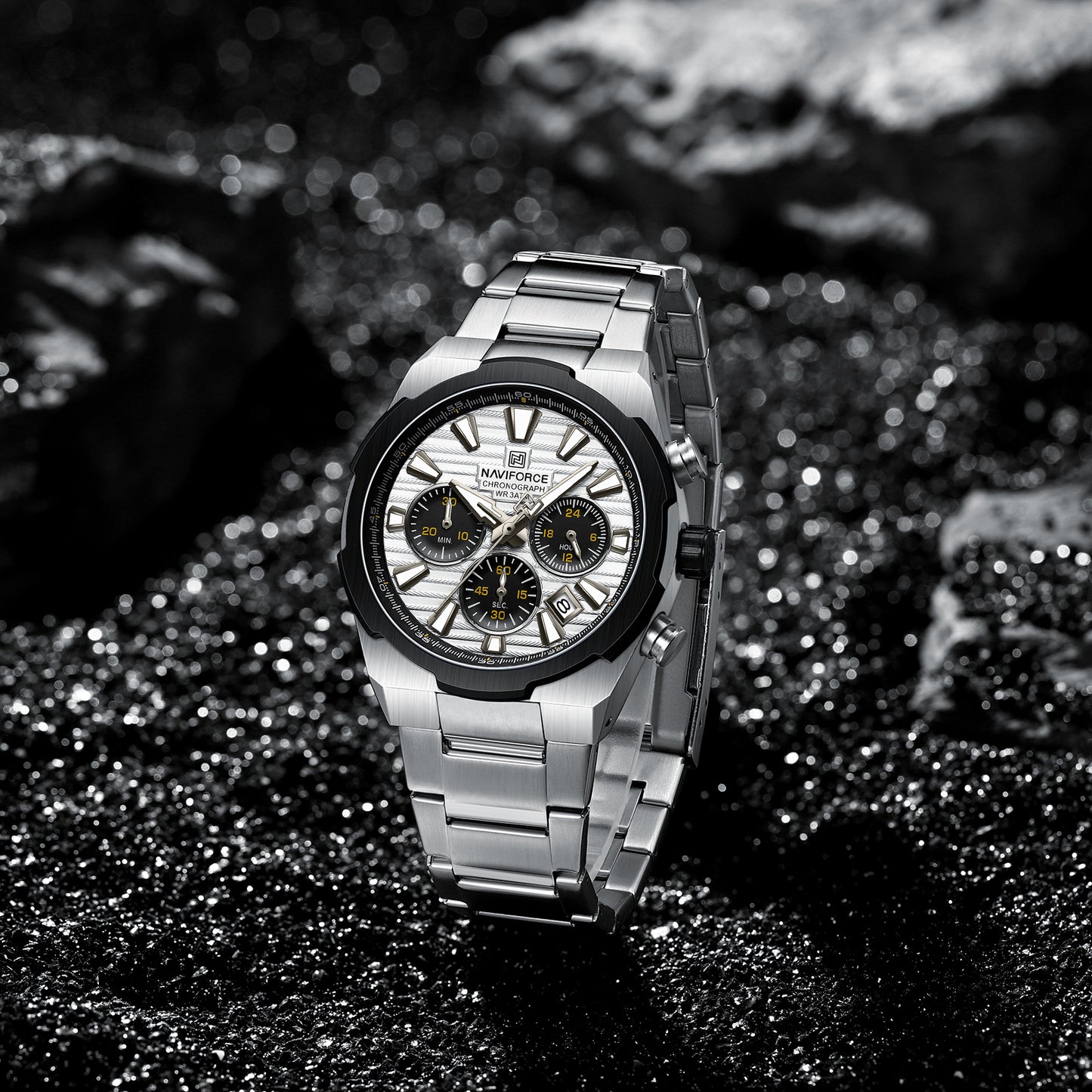Naviforce 8081 Gamora Men Watch - Silver Black