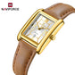 Naviforce 5074 Piper Women Leather Watch - Gold-Brown White
