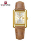 Naviforce 5074 Piper Women Leather Watch - Gold-Brown White