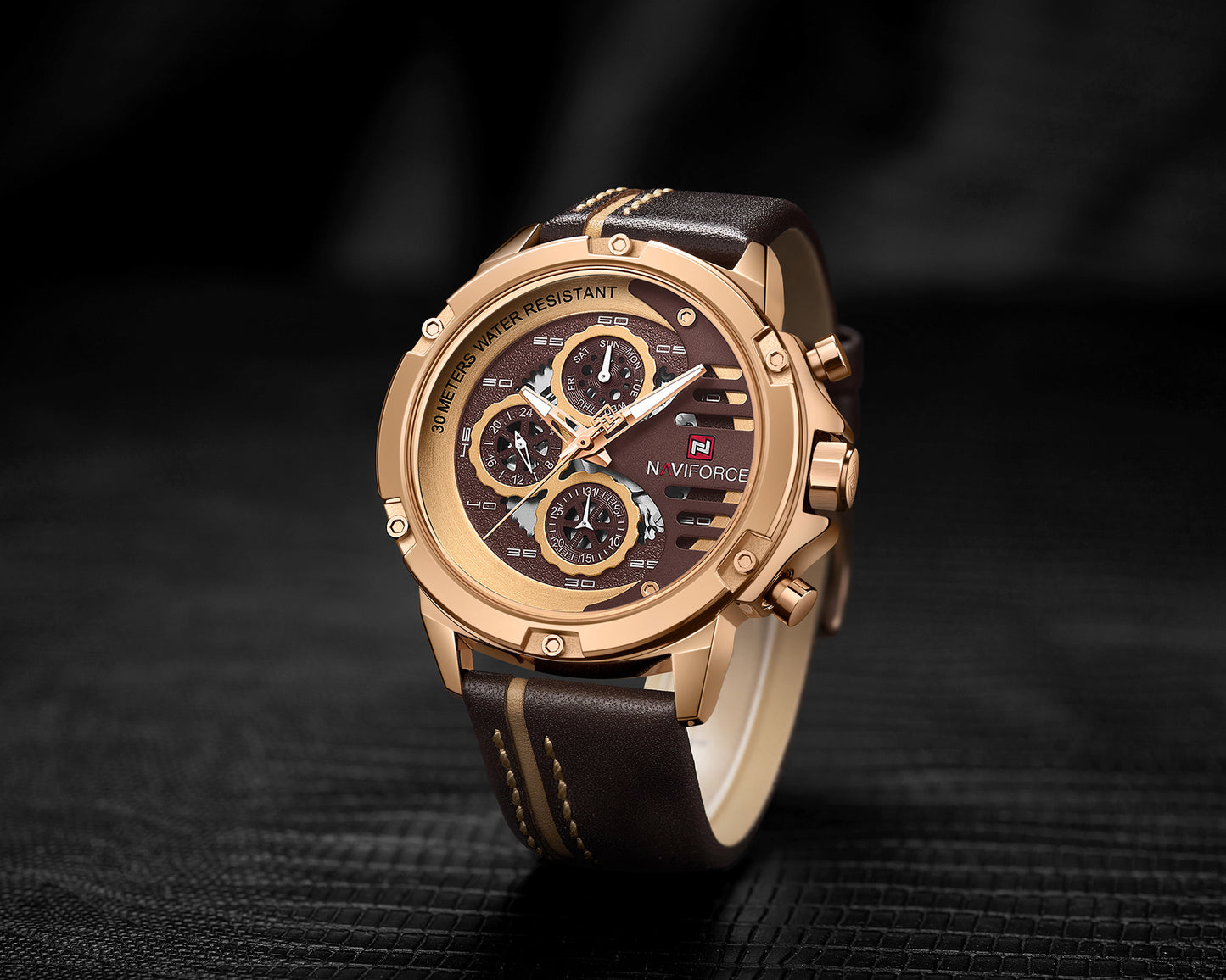 Naviforce 9110 Titanium Men Watch - Brown RoseGold