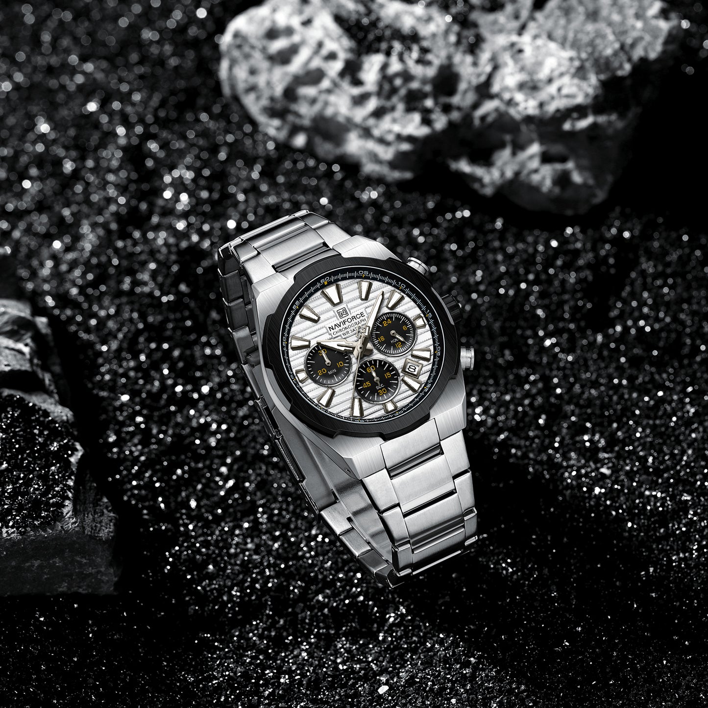 Naviforce 8081 Gamora Men Watch - Silver Black