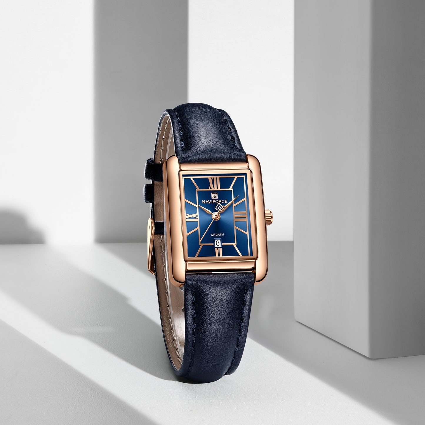 Naviforce 5074 Piper Women Leather Watch - Blue RoseGold