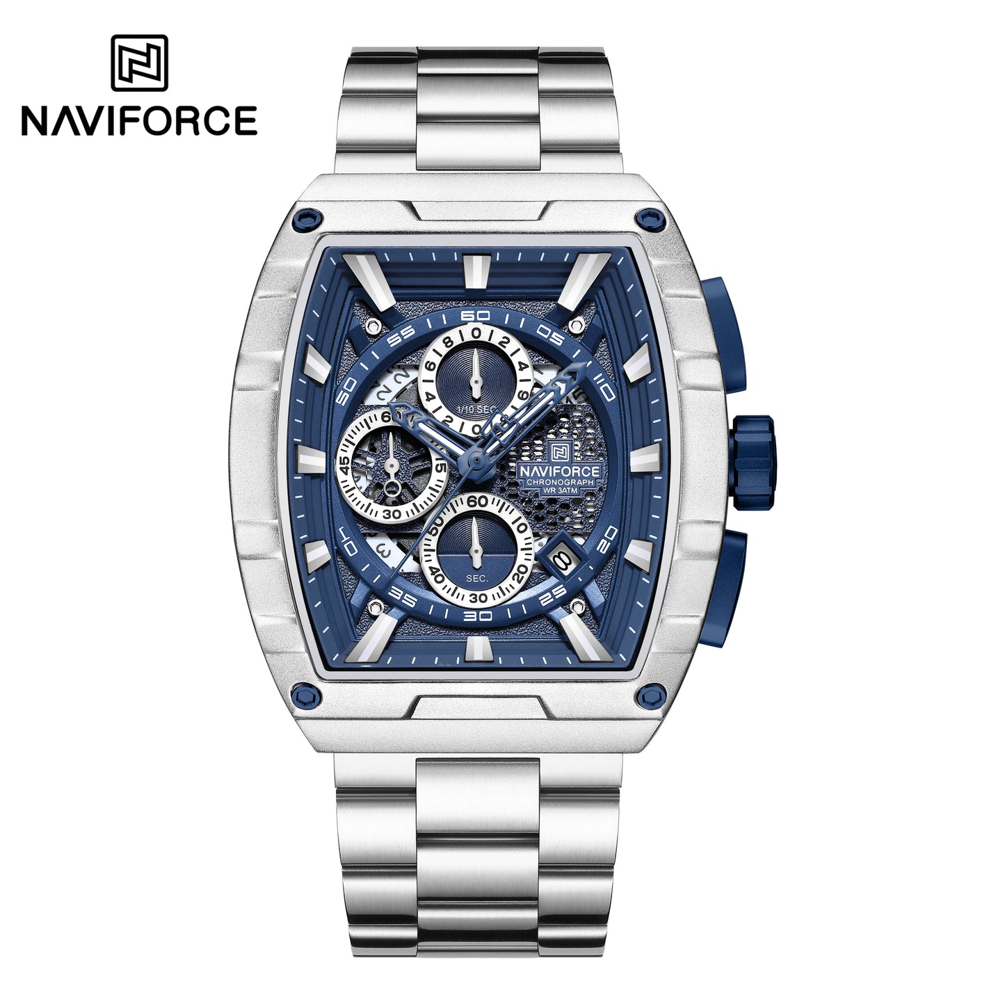 Naviforce 8066 ChronoPro Men Watch - Silver Blue