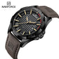Naviforce 8023 Rotary Men Leather Watch - Dark Brown
