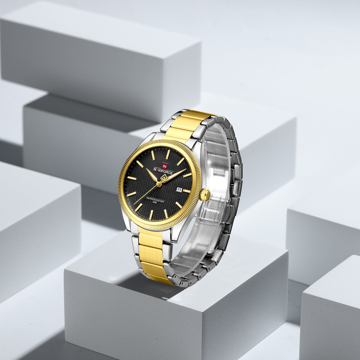 Naviforce 9276S Maison Classic Men Watch - Silver Black-gold