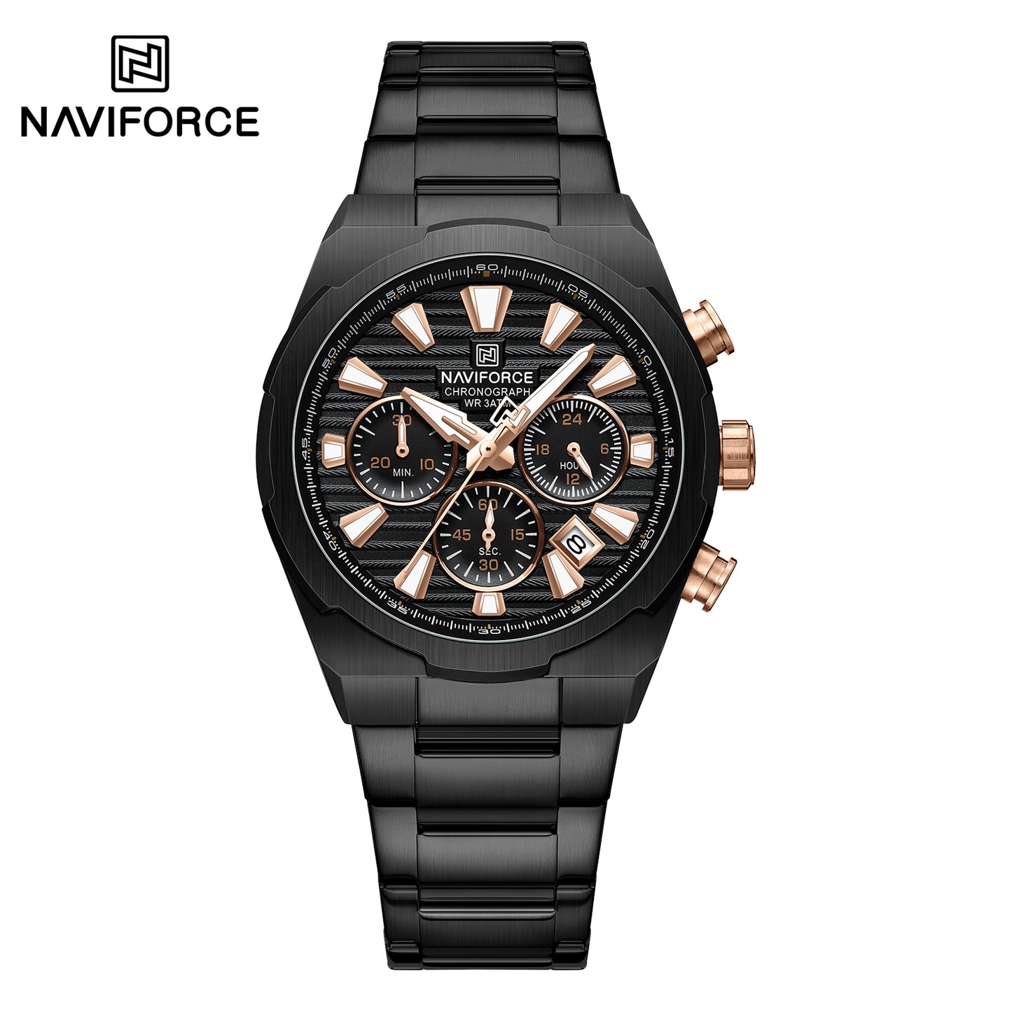 Naviforce 8081 Gamora Men Watch - Black RoseGold