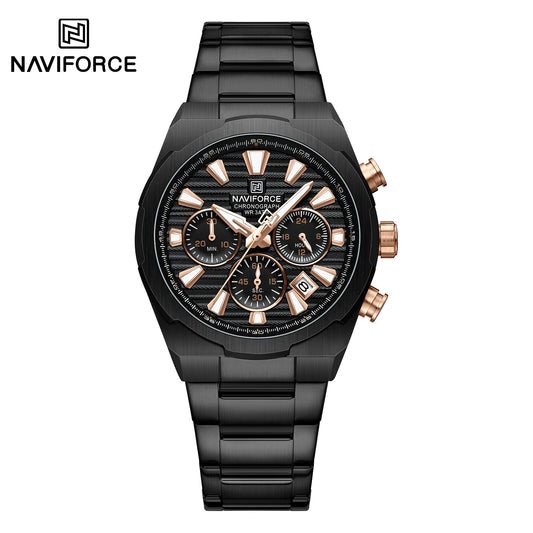 Naviforce 8081 Gamora Men Watch - Black RoseGold