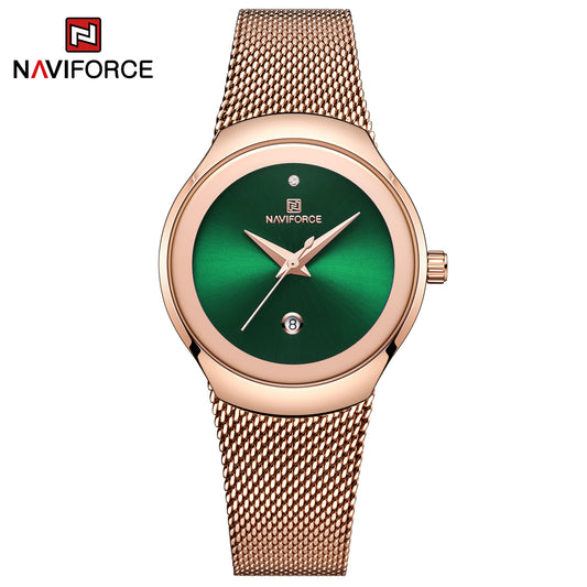 Naviforce 5004 Nebula Female Classic Watch - Gold Green