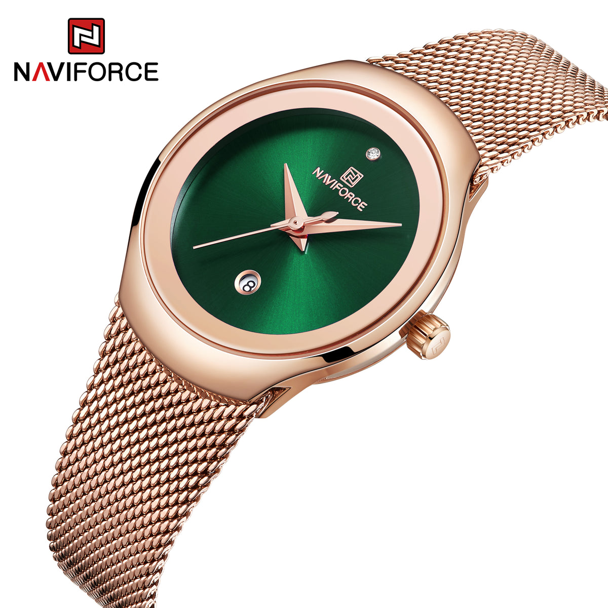 Naviforce 5004 Nebula Female Classic Watch - Gold Green