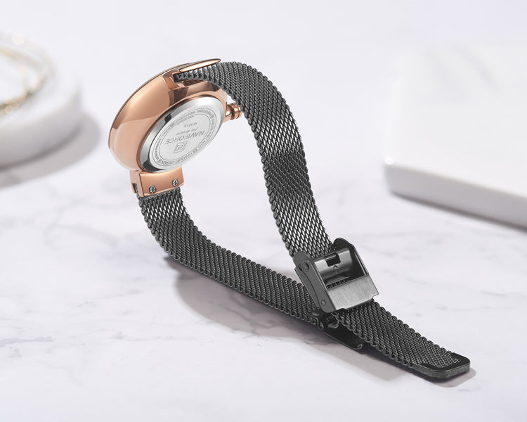 Naviforce 5013 Venice Floral Women Watch - Black