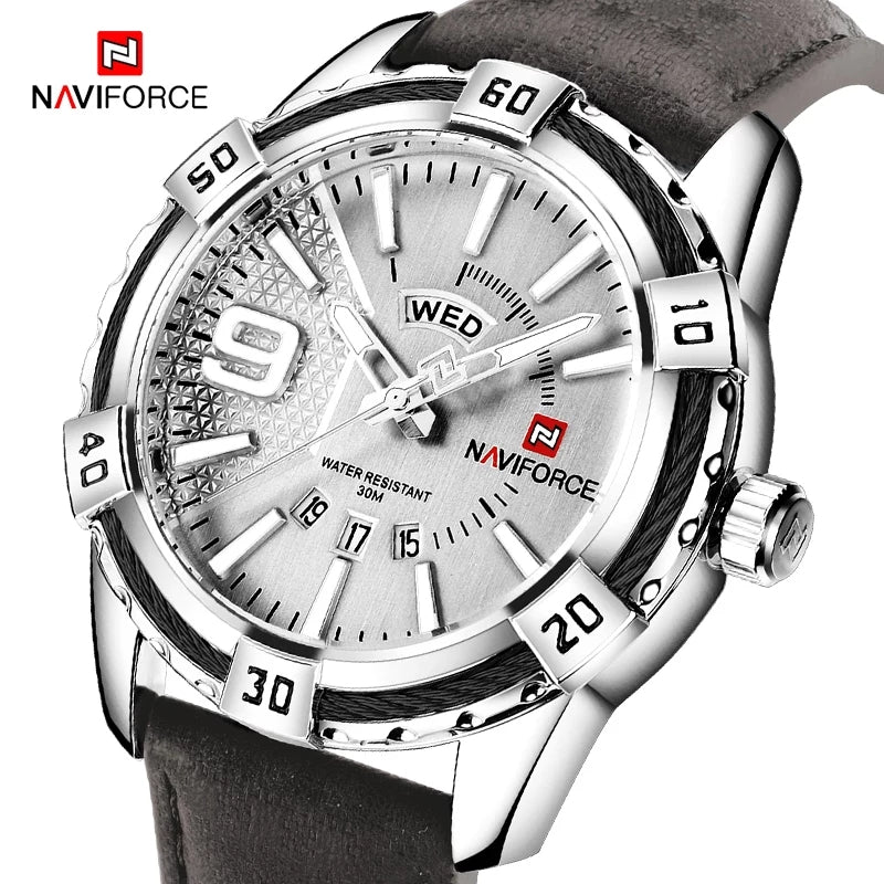 Naviforce 9117 Fozi Men Leather Watch - Brown