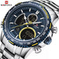 Naviforce 9182 Torpedo Men Watch - Silver Blue
