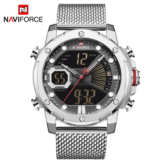 Naviforce 9172 Reisha Men Steel Watch - Silver