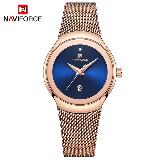 Naviforce 5004 Nebula Female Classic Watch - RoseGold Blue