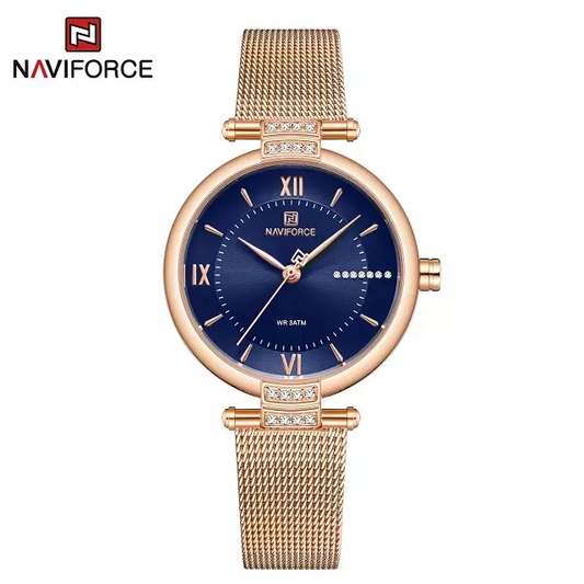 Naviforce 5019 Femenia Women Watch - Gold Blue