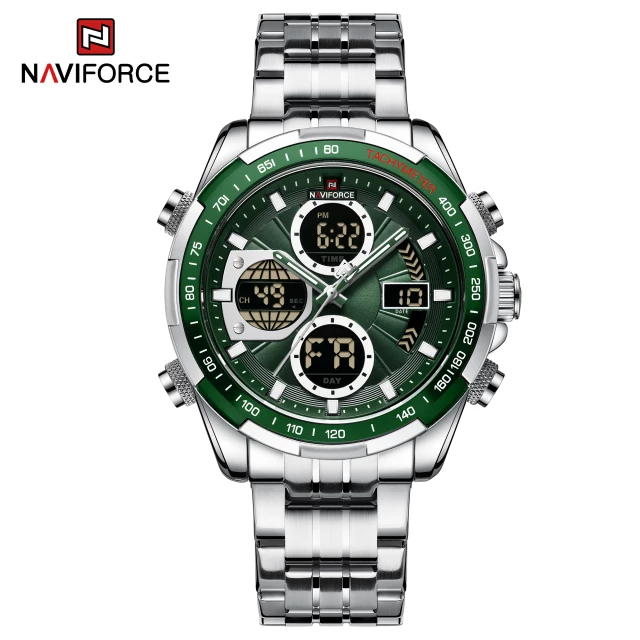 Naviforce 9197 Electron Men Watch - Silver Green