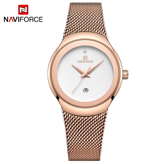 5004 Nebula Female Classic Watch - Gold White