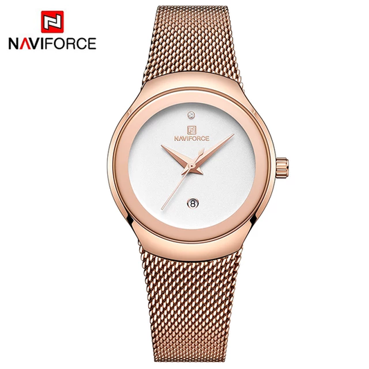 5004 Nebula Female Classic Watch - RoseGold White