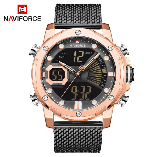 Naviforce 9172 Reisha Men Steel Watch - Black
