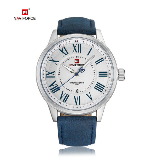 Naviforce 9126 Twist Leather Watch - Blue